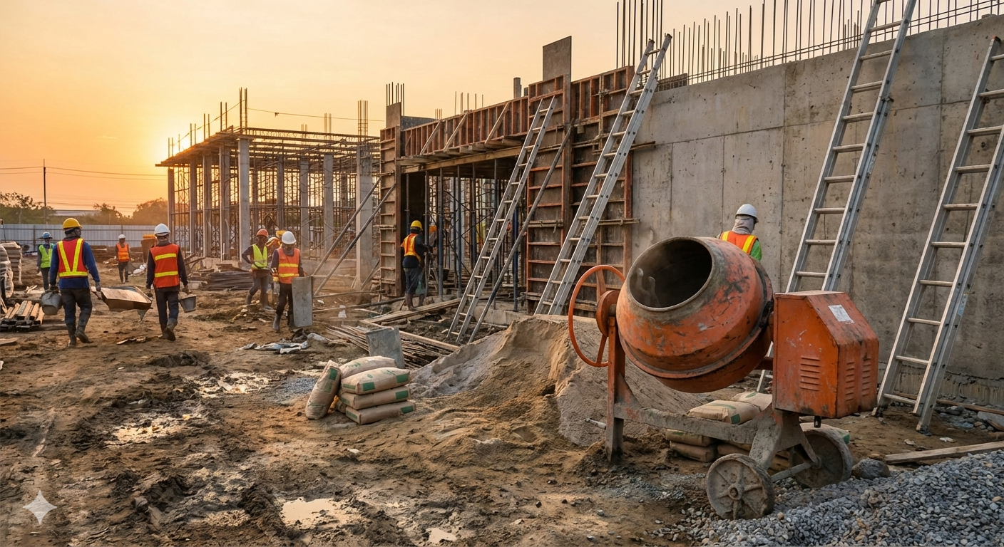 Gradilište – DTtools mešalice za beton i merdevine